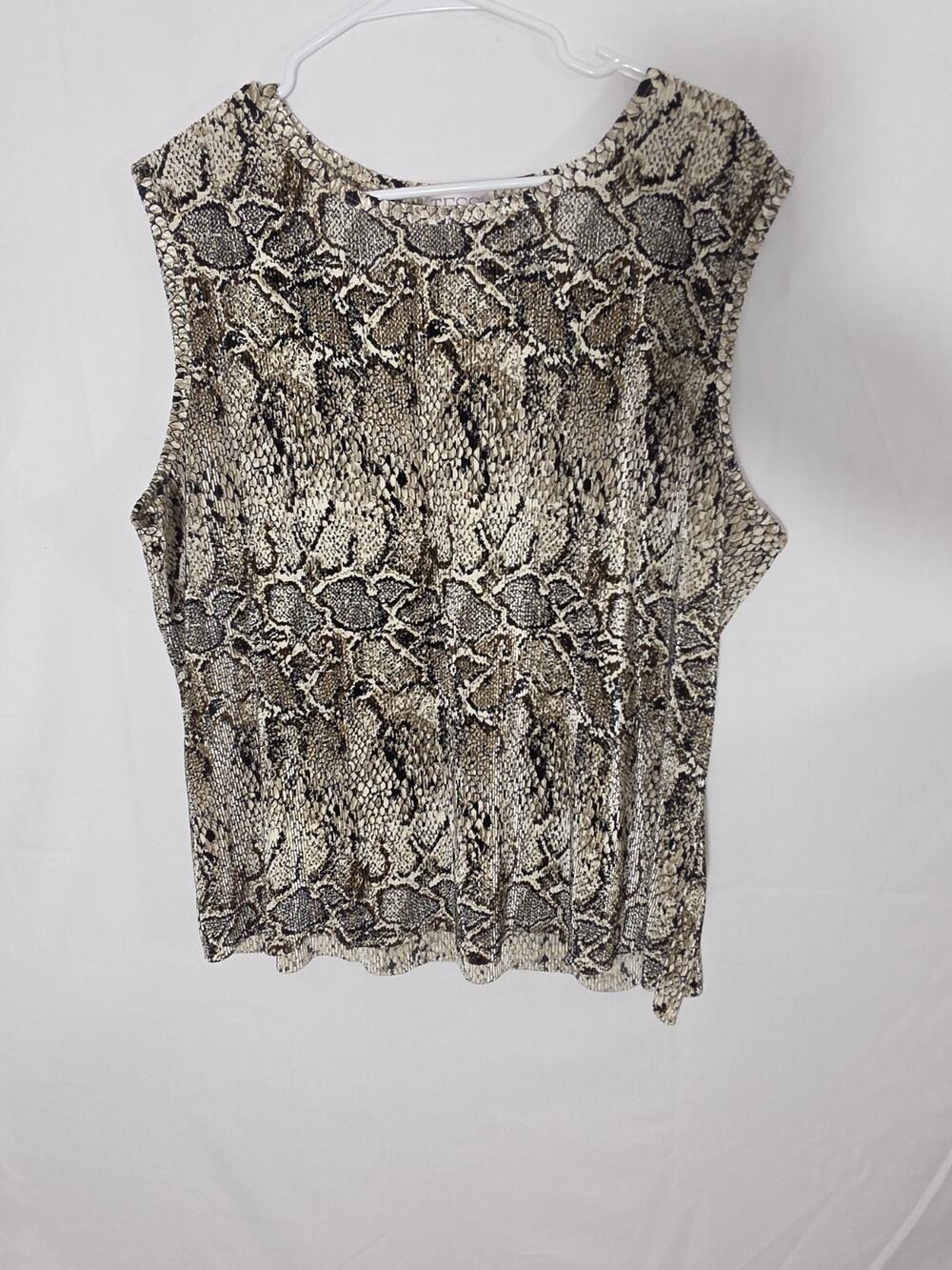 Tesse Blouse Top Snakeskin Design Short Sleeve Size 2X